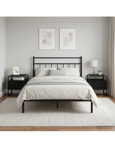 Armadio da Notte 2 pz Rovere Nero 40 x 39,5 x 40 cm