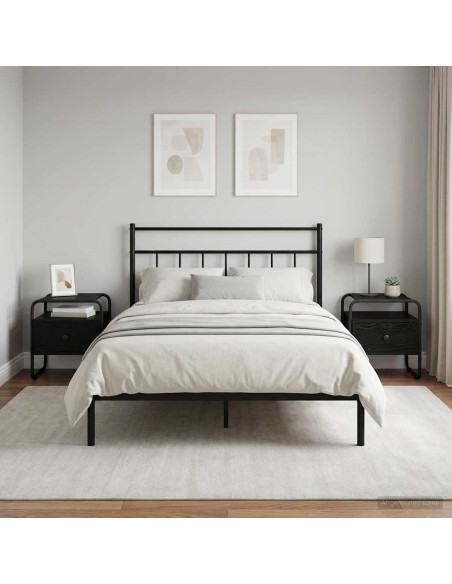 Armadio da Notte 2 pz Rovere Nero 40 x 39,5 x 40 cm