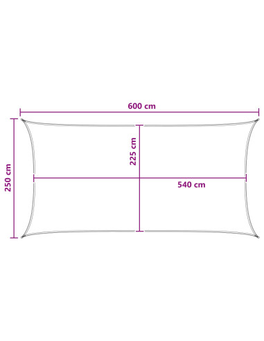 Telo Ombra Verde chiaro 2,5 x 6 m HDPE