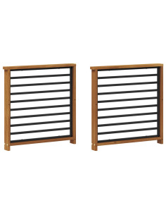 Bracciolo 2 pcs Naturale 60 x 6 x 61 cm 2