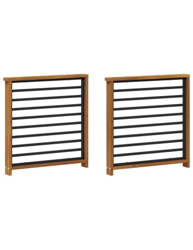 Bracciolo 2 pcs Naturale 60 x 6 x 61 cm