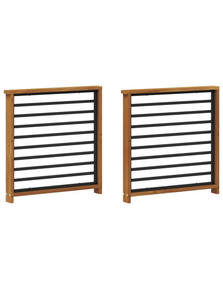 Bracciolo 2 pcs Naturale 60 x 6 x 61 cm