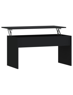 Tavolino da Salotto Nero 102x50,5x52,5 cm in Legno Multistrato 2