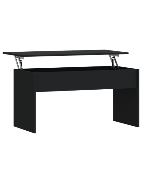 Tavolino da Salotto Nero 102x50,5x52,5 cm in Legno Multistrato