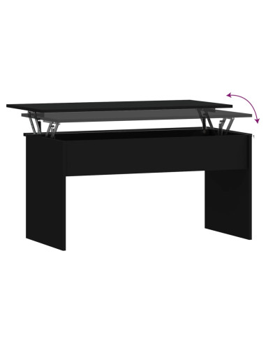 Tavolino da Salotto Nero 102x50,5x52,5 cm in Legno Multistrato