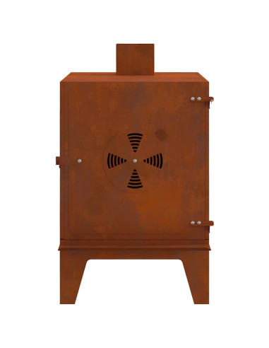 Stufa da Campeggio 35x50x60 cm in Acciaio Corten
