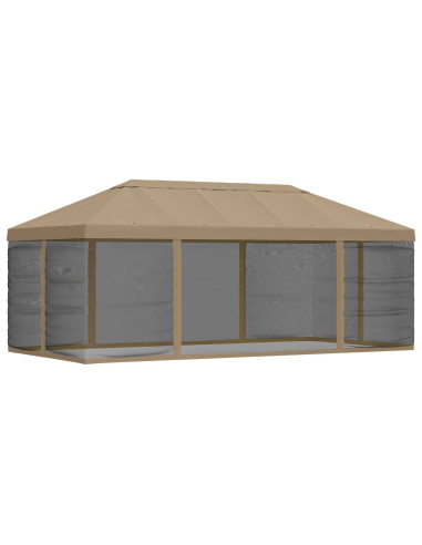 Copertura Gazebo con Pareti Laterali 6 x 3 m Beige Poliestere