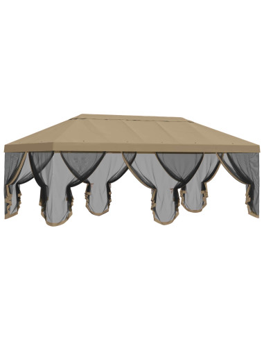 Copertura Gazebo con Pareti Laterali 6 x 3 m Beige Poliestere
