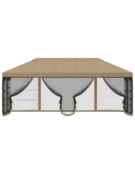 Copertura Gazebo con Pareti Laterali 6 x 3 m Beige Poliestere