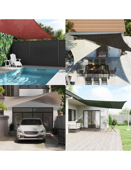 Vela Parasole 160 g/m² Rossa 3x4x4 m in HDPE