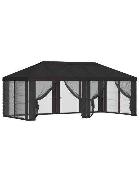 Copertura Gazebo con Pareti Laterali 6 x 3 m Antracite