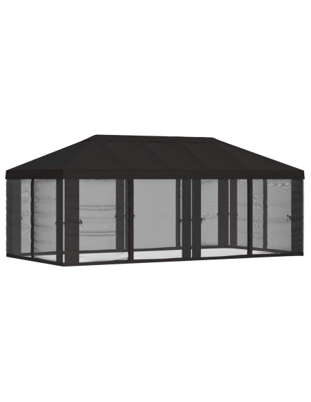 Copertura Gazebo con Pareti Laterali 6 x 3 m Antracite