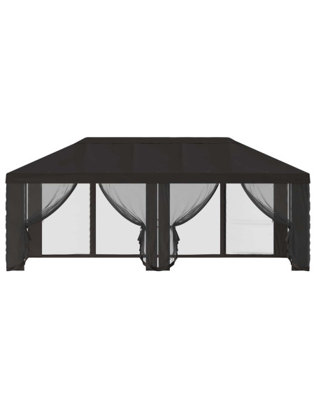 Copertura Gazebo con Pareti Laterali 6 x 3 m Antracite