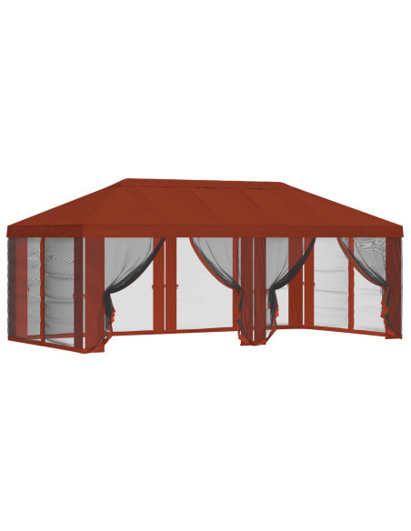 Copertura Gazebo con Pareti Laterali 6 x 3 m Terracotta