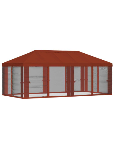 Copertura Gazebo con Pareti Laterali 6 x 3 m Terracotta