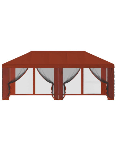 Copertura Gazebo con Pareti Laterali 6 x 3 m Terracotta