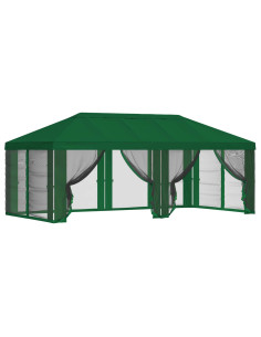 Copertura Gazebo con Pareti Laterali 6 x 3 m Verde Poliestere 2
