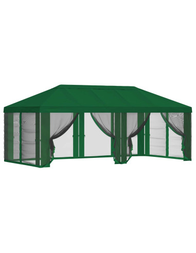 Copertura Gazebo con Pareti Laterali 6 x 3 m Verde Poliestere