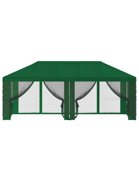 Copertura Gazebo con Pareti Laterali 6 x 3 m Verde Poliestere
