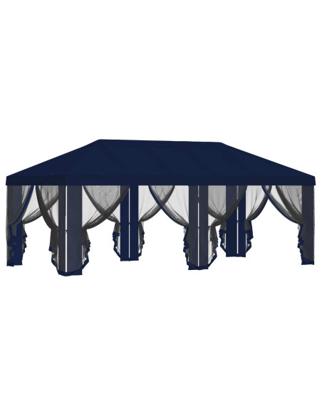 Copertura Gazebo con Pareti Laterali 6 x 3 m Blu Poliestere 190