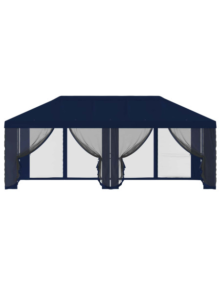 Copertura Gazebo con Pareti Laterali 6 x 3 m Blu Poliestere 190