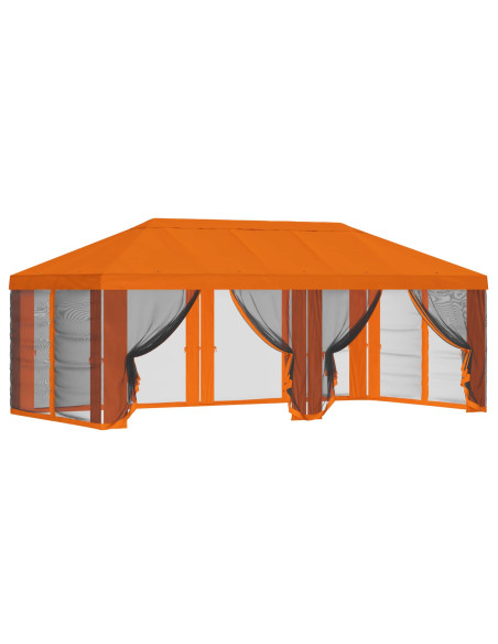 Copertura Gazebo con Pareti Laterali 6 x 3 m Arancione