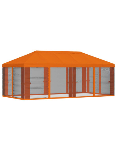 Copertura Gazebo con Pareti Laterali 6 x 3 m Arancione