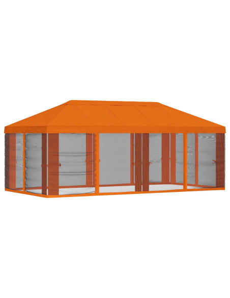 Copertura Gazebo con Pareti Laterali 6 x 3 m Arancione