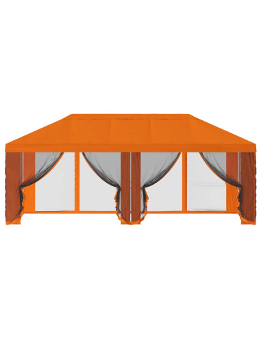 Copertura Gazebo con Pareti Laterali 6 x 3 m Arancione