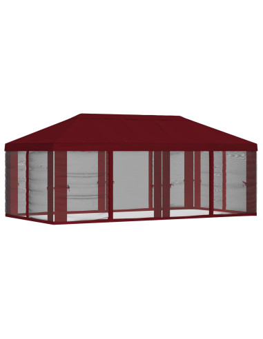 Copertura Gazebo con Pareti Laterali 6 x 3 m Borgogna
