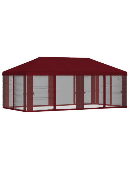 Copertura Gazebo con Pareti Laterali 6 x 3 m Borgogna