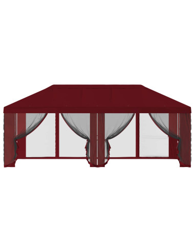 Copertura Gazebo con Pareti Laterali 6 x 3 m Borgogna