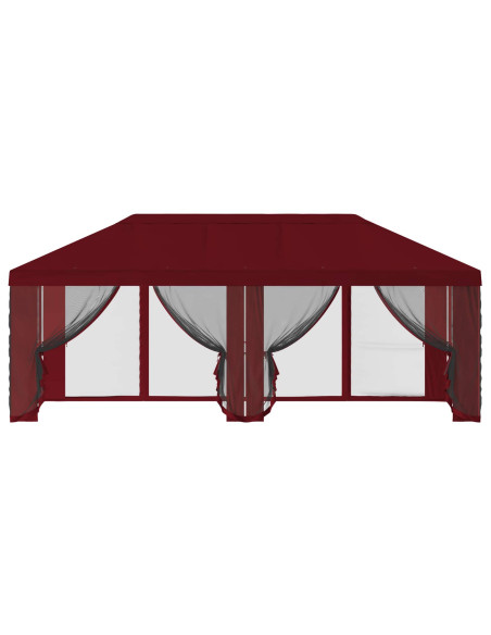 Copertura Gazebo con Pareti Laterali 6 x 3 m Borgogna