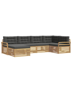 Set di divani da esterno 6 pcs Bianco e Antracite 2