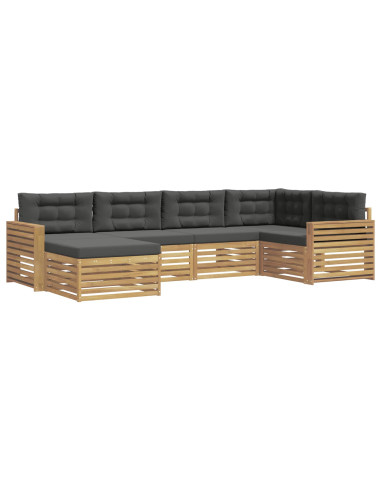 Set di divani da esterno 6 pcs Bianco e Antracite