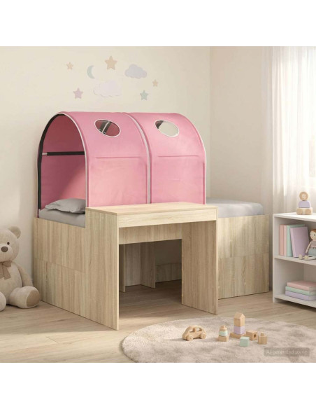 Letto con Tunnel 3 pz Rovere Artigianale e Rosa