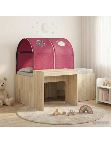 Letto con Tunnel 3 pz Rovere Artigianale e Rosso