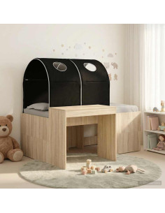 Letto con Tunnel 3 pz Rovere Artigianale e Nero