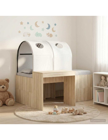 Letto con Tunnel 3 pz Rovere Artigianale e Bianco