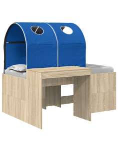 Letto con Tunnel 3 pz Rovere Artigianale e Blu 2