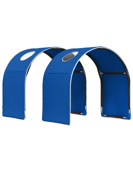 Letto con Tunnel 3 pz Rovere Artigianale e Blu