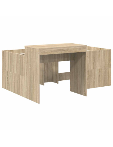 Letto con Tunnel 3 pz Rovere Artigianale e Rosso