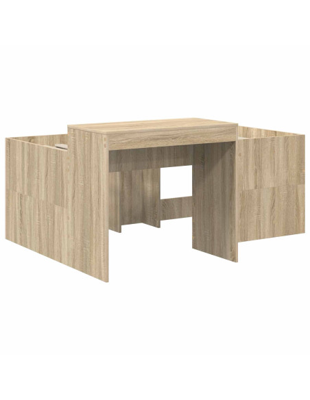 Letto con Tunnel 3 pz Rovere Artigianale e Rosso