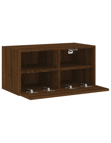 Mobile TV a Parete Rovere Marrone 60x30x30 cm Legno Multistrato