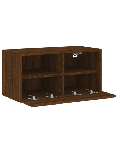 Mobile TV a Parete Rovere Marrone 60x30x30 cm Legno Multistrato