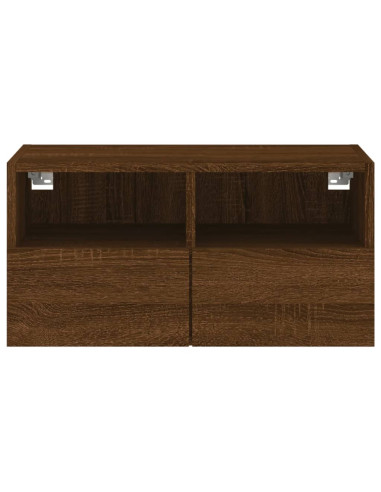 Mobile TV a Parete Rovere Marrone 60x30x30 cm Legno Multistrato