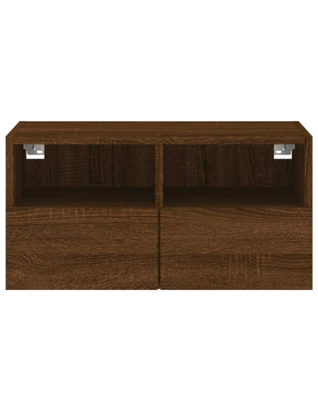 Mobile TV a Parete Rovere Marrone 60x30x30 cm Legno Multistrato