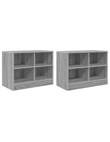 Armadietto per letto 2 pcs Sonoma grigio 66 x 33 x 48 cm