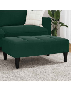 Poggiapiedi Verde Scuro 77x55x31 cm in Velluto