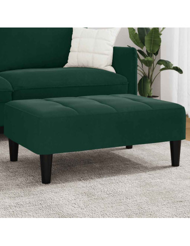 Poggiapiedi Verde Scuro 77x55x31 cm in Velluto